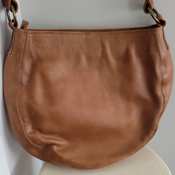 ABLE Leather Shoulder Hobo Bag - Picture 2 of 9